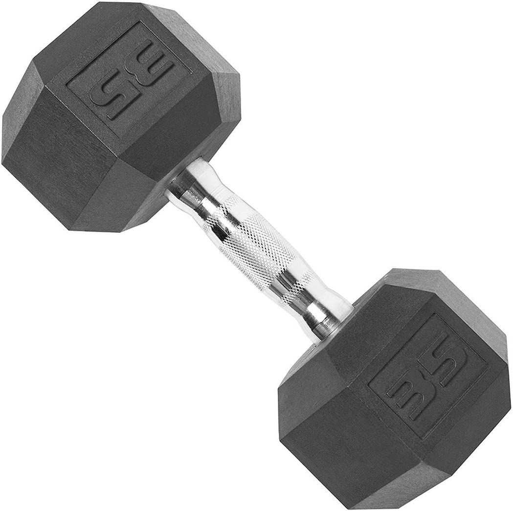 CAP Barbell 5-75 LB Rubber Hex 1200LB Dumbbell Set